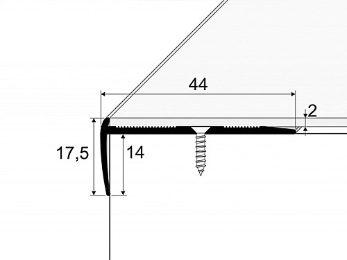 Schodový profil pro krytiny do 2 mm (šroubovací)