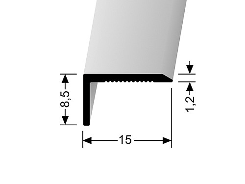 Schodový profil 15 x 8,5 mm (nevrtaný) | Küberit 238 U