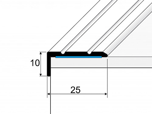 Schodový profil 25 x 10 mm (samolepící)