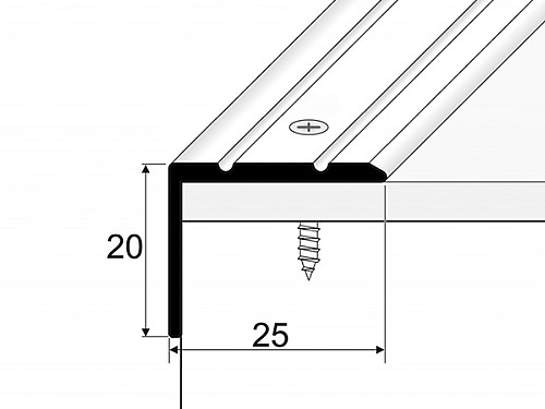 Schodový profil 25 x 20 mm (šroubovací)