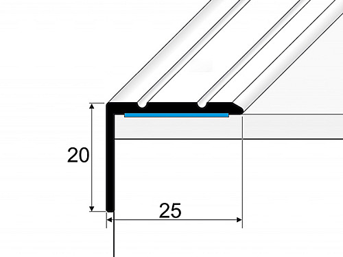 Schodový profil 25 x 20 mm (samolepící)