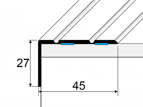 Schodový profil 45 x 27 mm (samolepící)