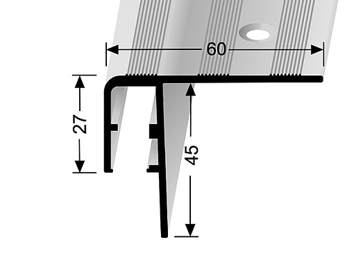 Schodový profil 60 x 27 mm pro LED osvětlení (šroubovací) | Küberit 890