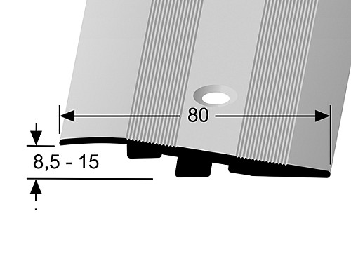 Přechodový zátěžový ukončovací profil 80 x 11 mm pro krytiny do 15 mm (šroubovací) | Küberit 268