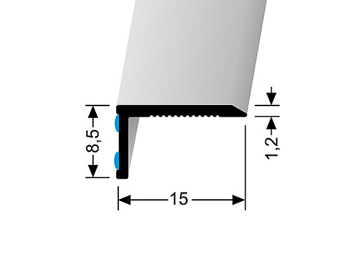 Ukončovací stěnový profil 15 x 8,5 mm (samolepící) | Küberit 238 N/SK
