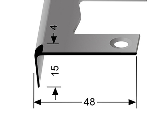 Schodový profil pro krytiny do 6 mm (pro snadné ohýbání)
