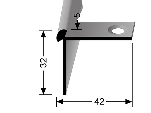 Schodový profil pro krytiny do 6,5 mm (pro snadné ohýbání)