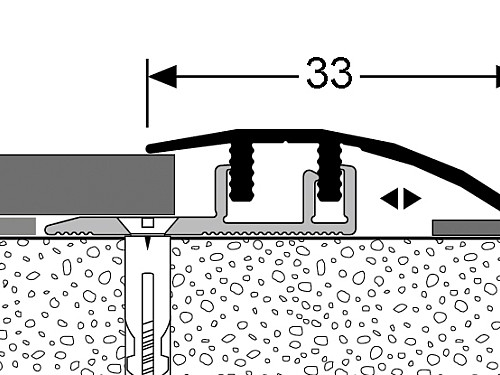 Přechodový spojovací profil 33 mm pro krytiny do 7,5 mm (narážecí / šroubovací) | nivelace  4 - 12 mm