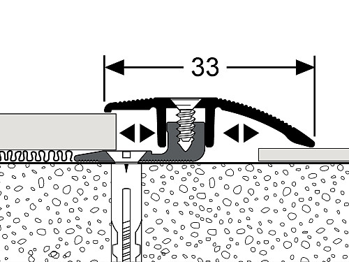 Přechodový spojovací profil 33 mm pro krytiny do 9,5 mm (šroubovací) | nivelace  4 - 12 mm