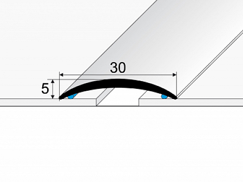 Přechodový profil 30 mm, oblý (samolepící) | dýhovaný